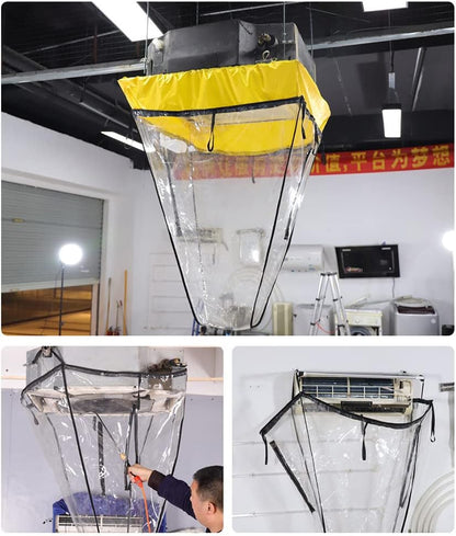 Zankie Housse De Nettoyage Pour Climatiseur | Housse De Lavage Pour Climatiseur De Plafond | Sac De Service De Climatisation Fendu étanche, Housse De Nettoyage Complète Pour Climatisation Murale
