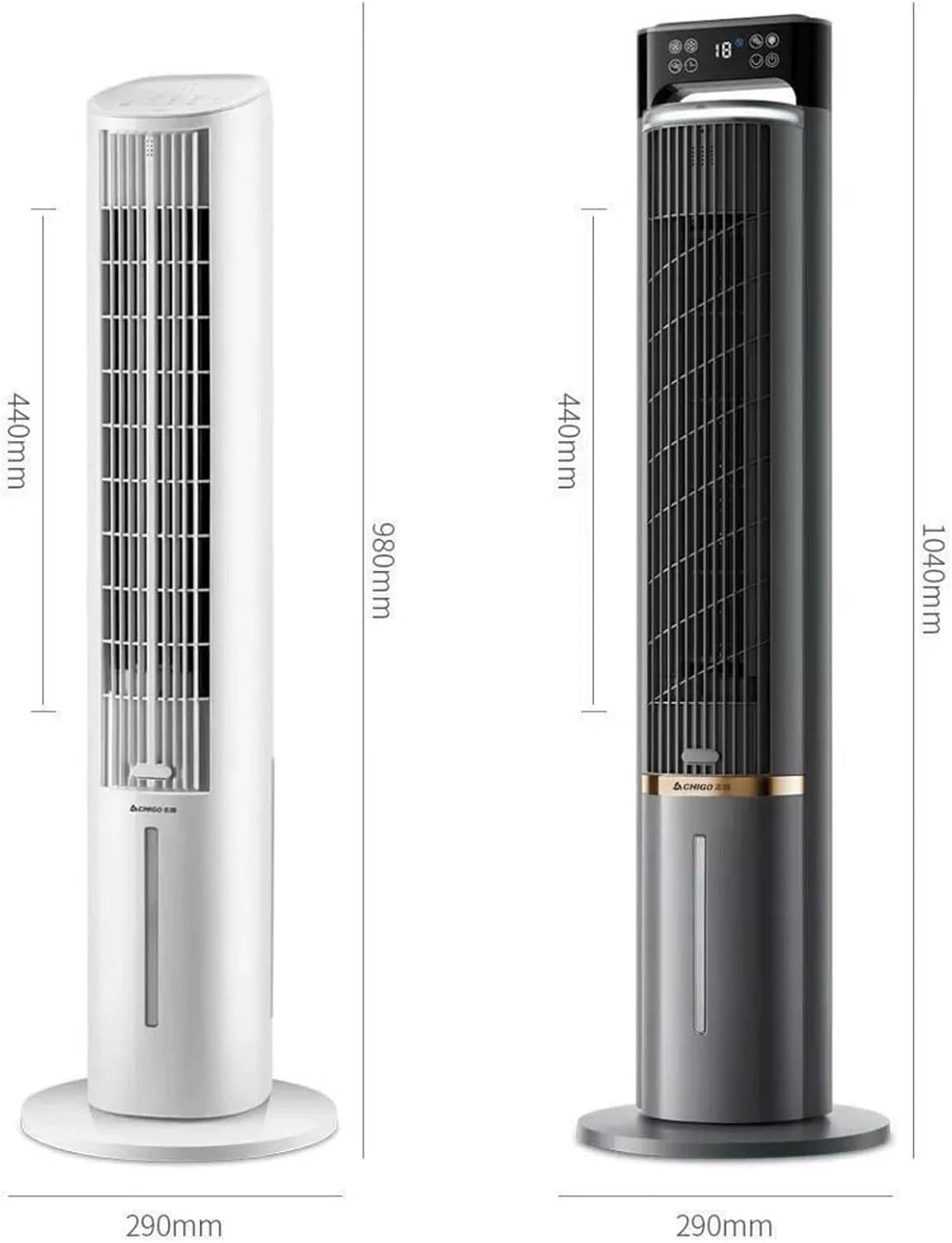 GENERIC Ventilateur De Refroidissement Portable Avec Sacs De Glace Et Ventilateur De Tour Sans Lame Silencieux à Distance Souffle D'air Froid Avec 70 ° D'oscillation 3 Vitesses 4LTank