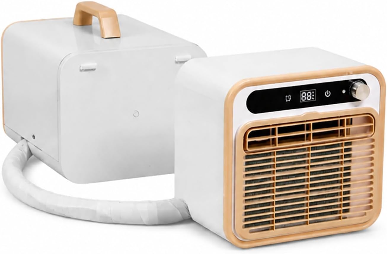  Climatiseur Portable 5000 BTU, Climatiseur Camping 1.5m | Structure Split Silencieux, Mini Climatiseur Chambre Bureau Avec Tuyau 1m/1.5m/2m Optionnel, Minuterie 12H Sans Eau
