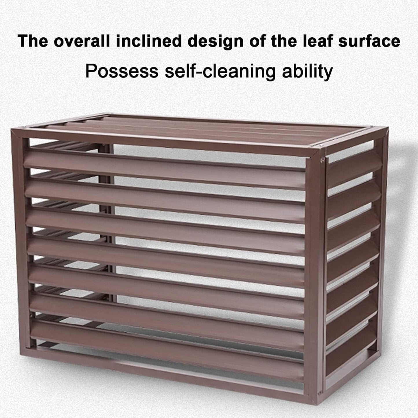 GENERIC Housse En Aluminium Robuste Pour Climatiseur Et Pompe à Chaleur Pour Clôture De Jardin, Poubelle, équipement De Piscine, Design Antivol Décoratif (marron)