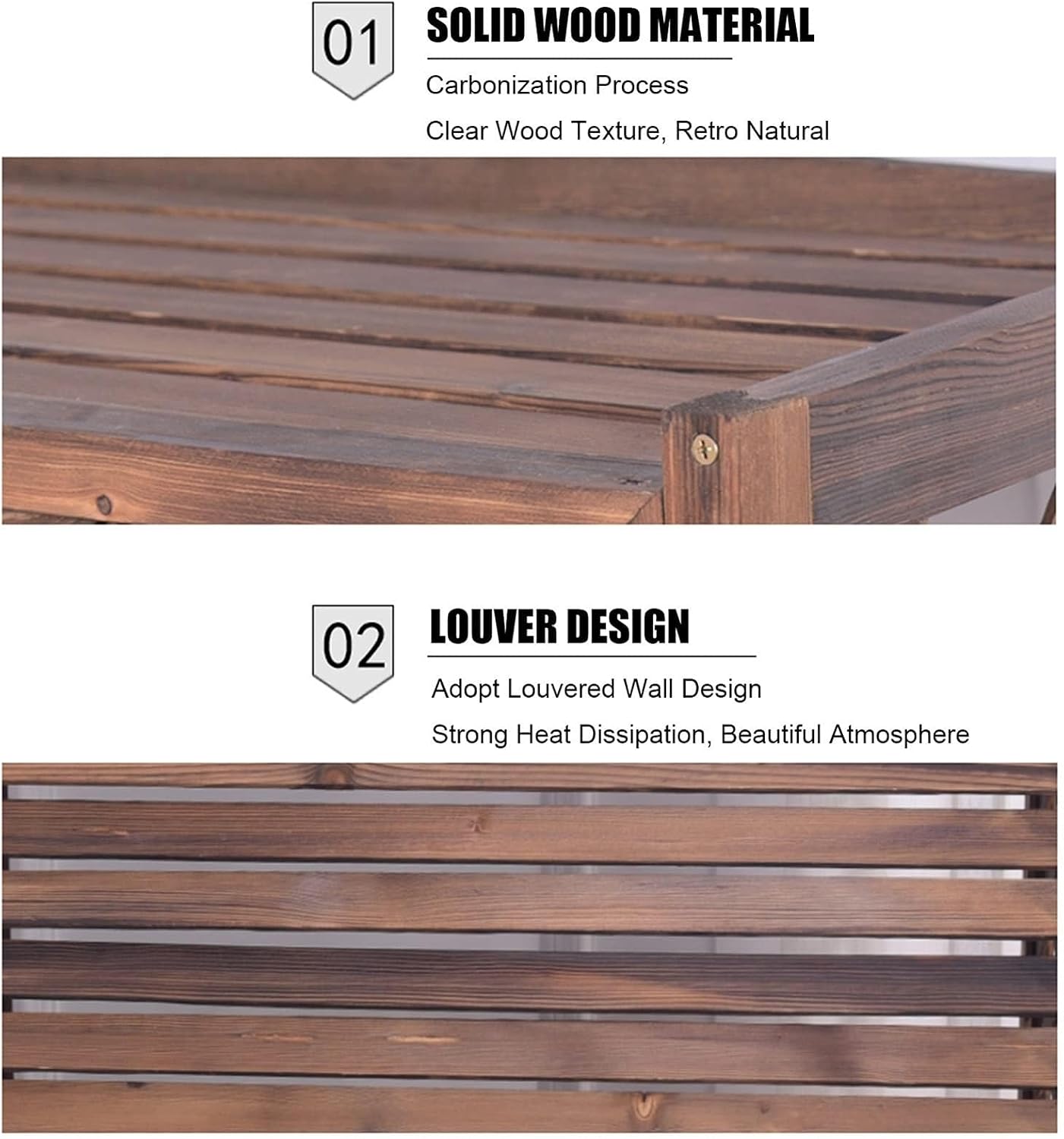  Housse En Bois Pour Climatiseur – Écran De Protection En Bois Massif Pour Climatiseurs, Pompes à Chaleur, Poubelles Et Supports De Fleurs – Obturateur élégant Pour Une Utilisation En Extérieur