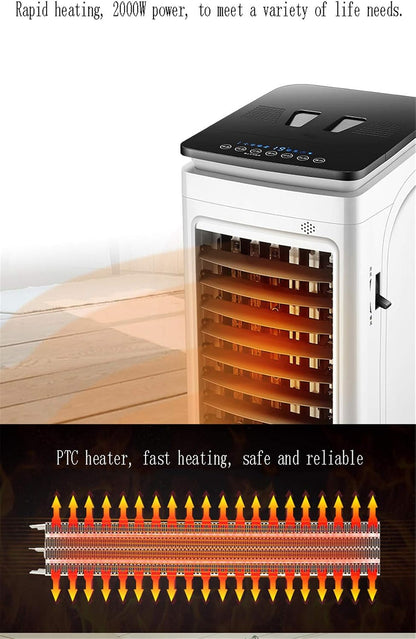  Portable Chaud Froid Climatiseur évaporatif Mobile 4 En 1 Refroidisseur Réglable Silencieux Oscillation Air Purifiant Pour Maison Bureau Camping (Mechanical)