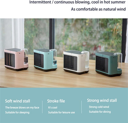  DieffematicKTY Climatiseur Mobile Air Conditioning Air Cooler Negative ION Air Cooler Mini Three-Speed Mode Cooling Fan Charging Home Desktop Air Conditioner (Color : Blue)