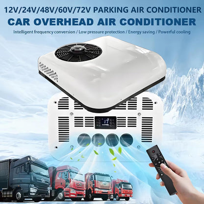 GENERIC Climatiseur De Toit CC Pour Camping-car, Camion Et Camping-car Avec Télécommande Et Affichage De La Température, Refroidissement Efficace Ultra Silencieux, Compatible 48 V/60 V/72 V