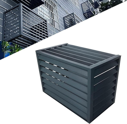  1.5P Climatiseur Mural Aluminium Composite Caisson Anti Bruit Pompe A Chaleur Support Climatiseur Exterieur Cache Clim,Étanche À La Poussière Et À L'eau Pour Intérieur Extérieur Support