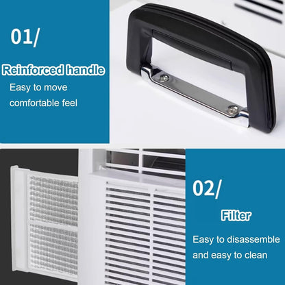  Climatiseur Split 13 000 Btu Avec Panneau Tactile, Télécommande Et Minuterie 24 H, Climatiseur Portable Pour La Maison, Le Bureau Et Le Camping, Assemblage Facile Requis