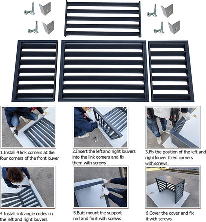 GENERIC Housse De Climatisation Extérieure – Protection Anti-vol Pour Climatiseur Toutes Saisons – Clôture Décorative Pour Unités Divisées Pour Climatiseurs Extérieurs