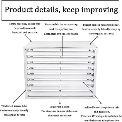 GENERIC Couvercle De Climatiseur Pour Pompe à Chaleur - Clôture Décorative En Alliage D'aluminium - Protection Extérieure - Condensateur Pour Systèmes CVC - Bouclier Résistant Aux Intempéries Pour Unités