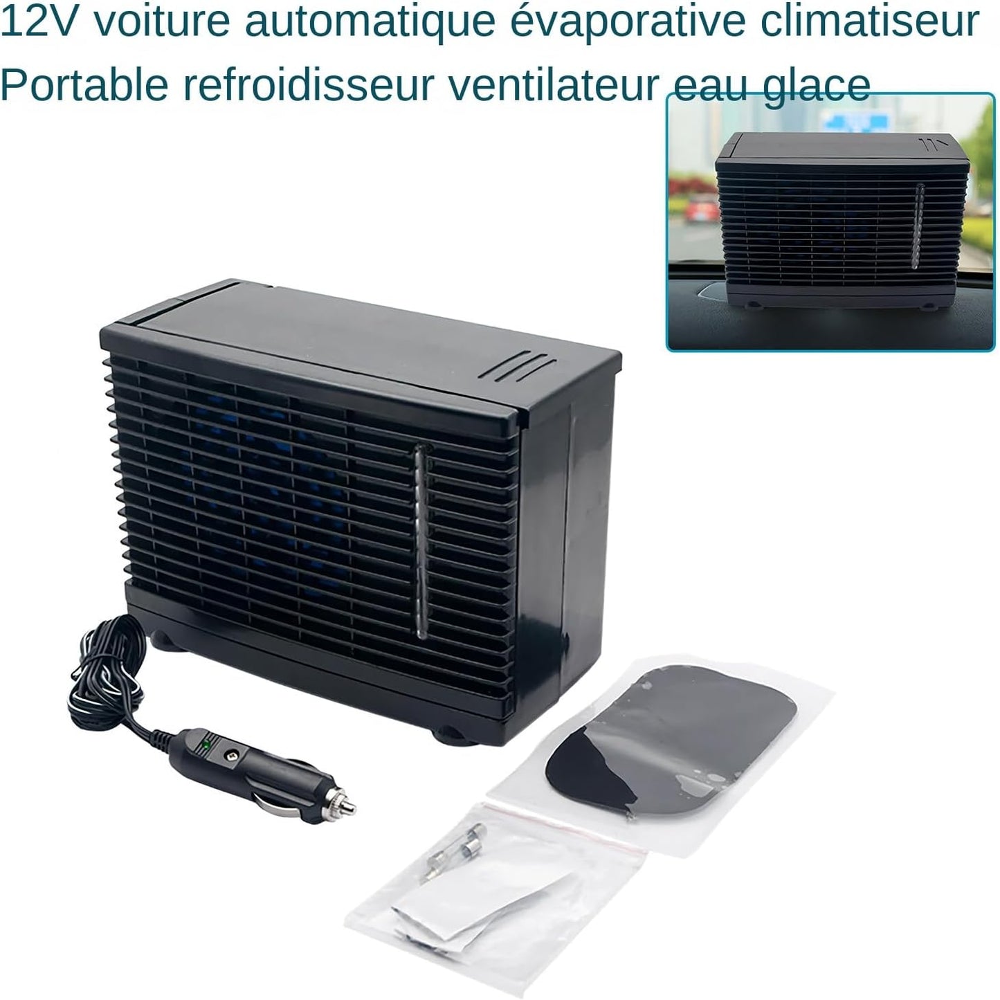  Weiting Climatiseur De Voiture Portable - Rafraîchisseur D'Air Portatif Pour Voiture | Appareil De Refroidissement 12V Avec Montage Adhésif Pour Camping-car, Camping, Camion, Voyage, Tente, Road Trip