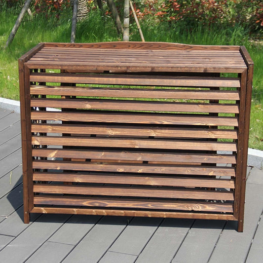 GENERIC Écran De Protection En Bois Pour Climatiseur - Clôture Extérieure En Bois Massif Pour Climatisation, Support De Rangement Pour Plantes Anti-corrosion Et Décoration D'étagère (taille : 95 × 40 × 89 Cm)