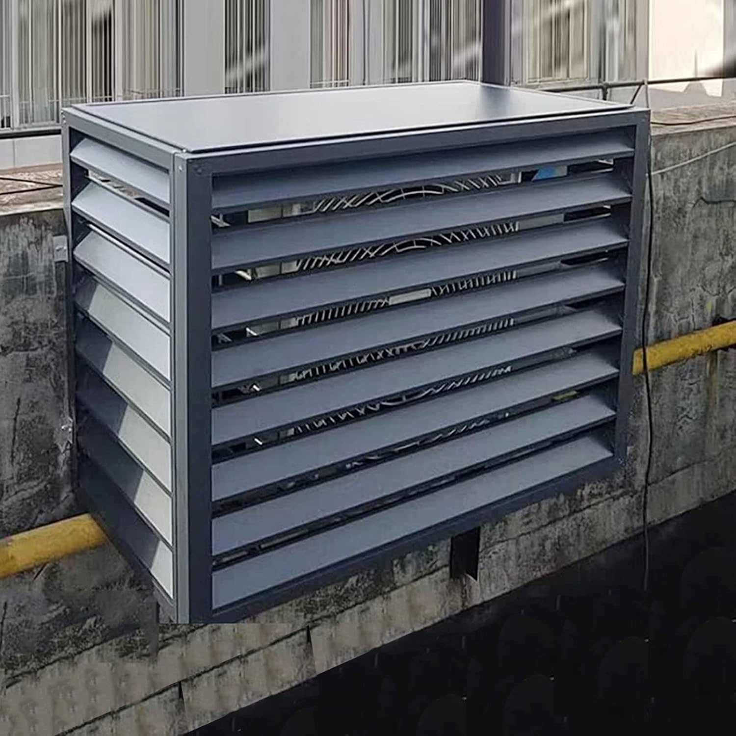 GENERIC Clôture Robuste – Housse Extérieure En Alliage D'aluminium Pour Climatiseur, Séparateur D'espace Et Poubelle, Grilles De Protection Pour Supports De Climatisation Et Supports De Fleurs