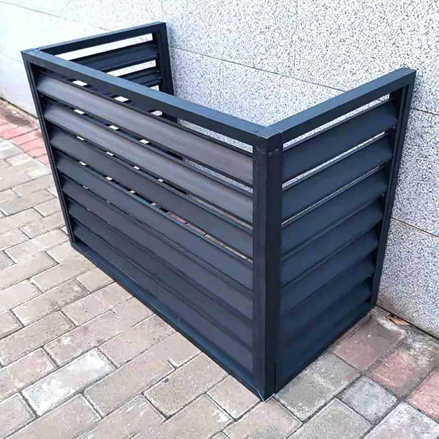  Housse De Climatiseur Extérieur, Housse De Pompe à Chaleur En Aluminium Résistant Aux Intempéries, Barrière D'intimité Décorative, Boîte De Climatisation Réduisant Le Bruit, Protection Extérieure Pour