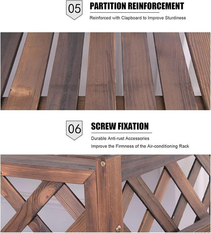  Housse En Bois Pour Climatiseur – Écran De Protection En Bois Massif Pour Climatiseurs, Pompes à Chaleur, Poubelles Et Supports De Fleurs – Obturateur élégant Pour Une Utilisation En Extérieur