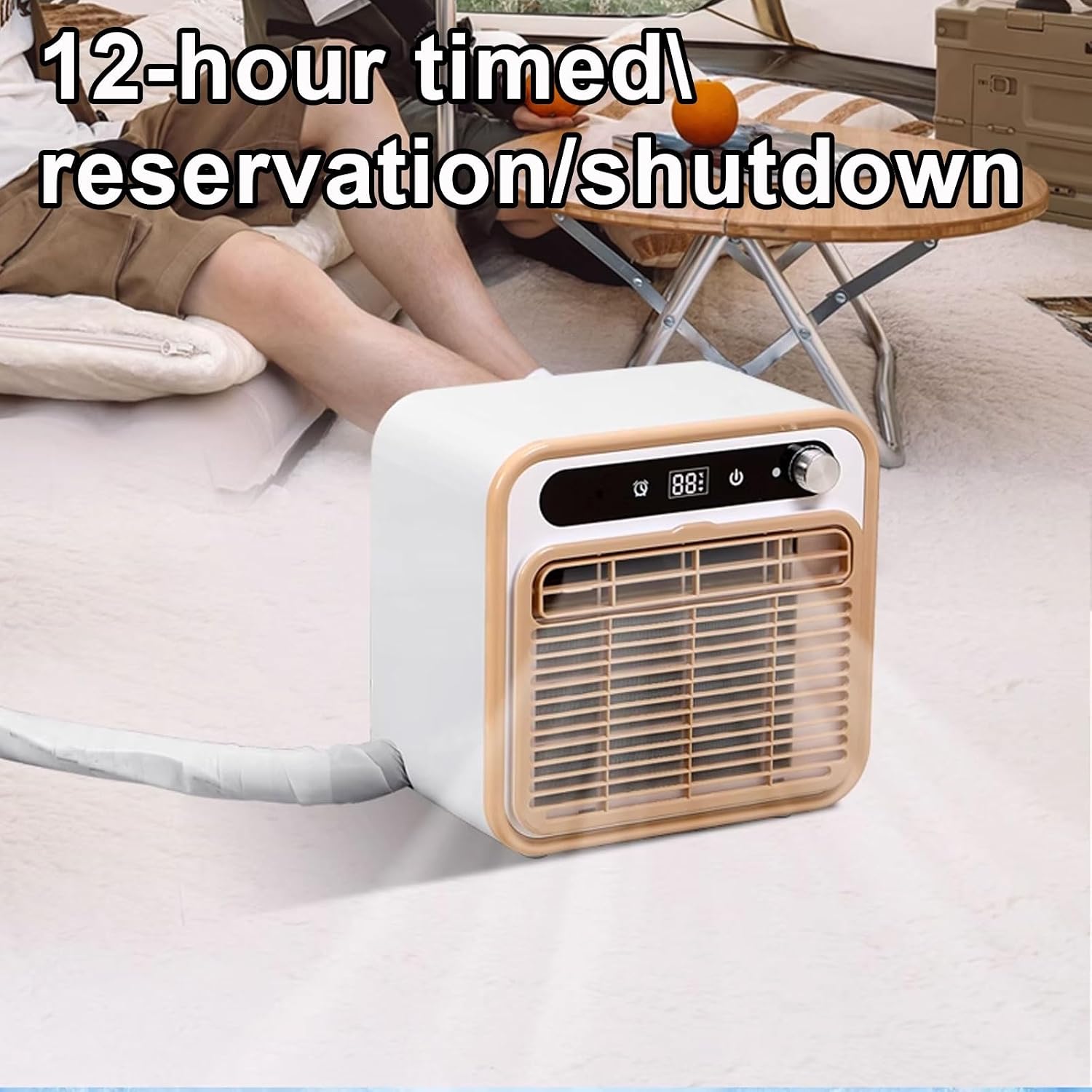 GENERIC Rafraichisseur D'air Silencieux Climatiseur Split Mobile Avec Poignée Et Tuyau Minuterie 12H Minuterie Aucune Installation Requise Pour Le Bureau Ou Le Camping(220v)