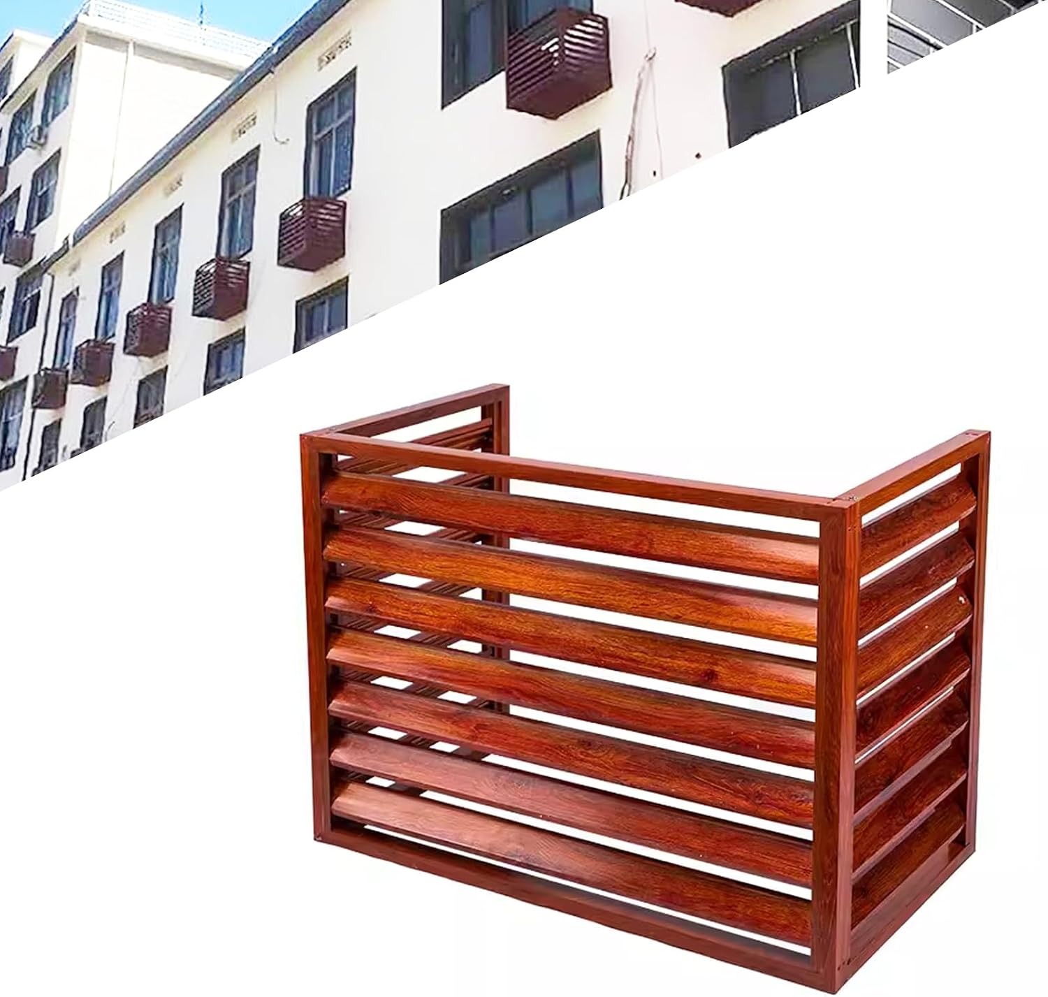  1.5P Climatiseur Mural Aluminium Composite Caisson Anti Bruit Pompe A Chaleur Support Climatiseur Exterieur Cache Clim,Étanche À La Poussière Et À L'eau Pour Intérieur Extérieur Support