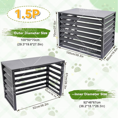 GENERIC Housse De Protection Pour Climatiseur D'extérieur En Aluminium 100 X 50 X 70 Cm – Protecteur De Condensateur Multifonction Avec Clôture D'intimité Pour Plantes Et Rangement D'outils De Jardin (gris)