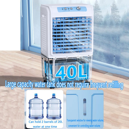 GENERIC Refroidisseur D'air évaporatif 3 En 1, Ventilateur Portable De Réservoir De 40L Avec écran LED, 3 Vitesses, Oscillation à 120 °, Fonctionnement Silencieux Pour Le Bureau à Domicile, Solution De Refroi