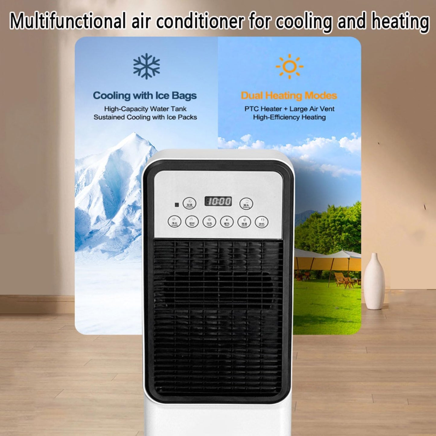 GENERIC Refroidisseur D'évaporation Portable Avec Télécommande Et Minuterie, 3 Vitesses, Pivot De 120°, Fonctionnement Silencieux Pour La Pièce Et Le Bureau, Refroidissement Immédiat Par évaporation