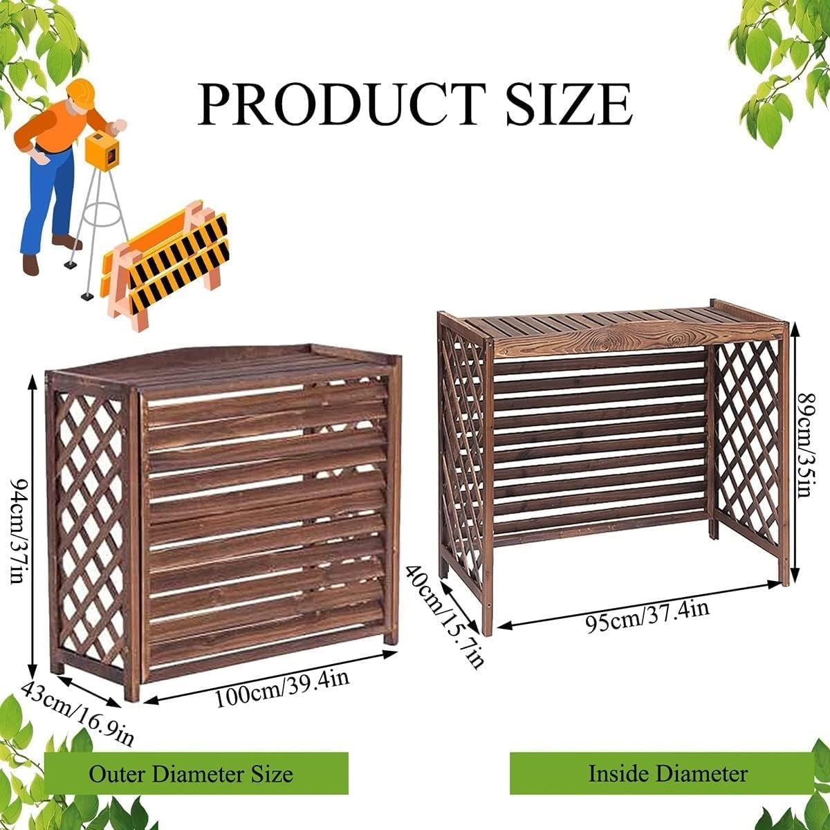  Housse De Protection Antivol Pour Climatiseur, Toutes Saisons, Protection De Confidentialité Pour Clôture Extérieure, Support Pour Plantes Pour Balcon De Jardin, étanche