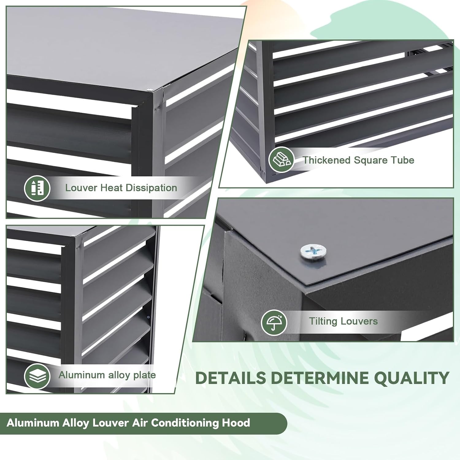 GENERIC Housse De Protection En Aluminium Pour Climatiseur D'extérieur – Écran De Clôture AC Résistant Aux Intempéries Et Bouclier De Protection Contre Le Condensateur – Assemblage Facile Pour Toutes Les