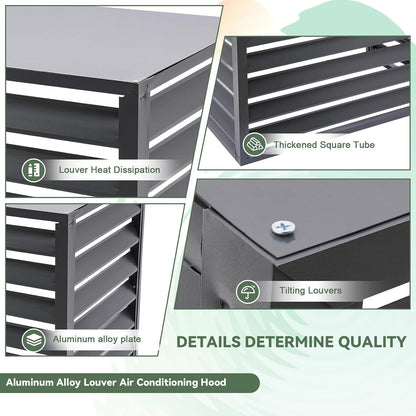 GENERIC Housse De Protection En Aluminium Pour Climatiseur D'extérieur – Écran De Clôture AC Résistant Aux Intempéries Et Bouclier De Protection Contre Le Condensateur – Assemblage Facile Pour Toutes Les