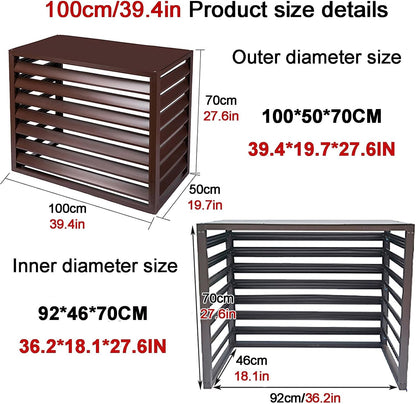  Housse De Protection En Aluminium Pour Climatiseur Et Pompe à Chaleur, Résistante Aux Intempéries, Blanc Et Gris, Taille 100 – Idéal Pour Toutes Les Saisons