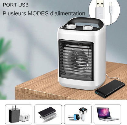  Ventilateur Climatiseur Portatif | Ventilateur D'Air Frais Pour Chambre,Modes Réglables Silencieux Avec Humidificateur - Rafraîchisseur D'Air Compact Pour Bureau Domicile Et Voyage