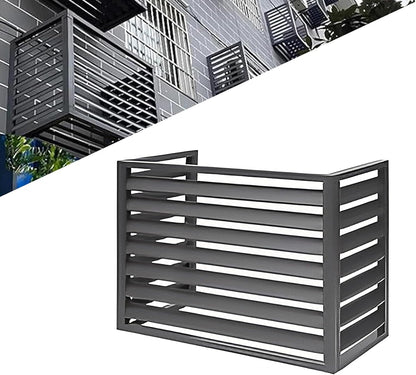  1.5P Climatiseur Mural Aluminium Composite Caisson Anti Bruit Pompe A Chaleur Support Climatiseur Exterieur Cache Clim,Étanche À La Poussière Et À L'eau Pour Intérieur Extérieur Support