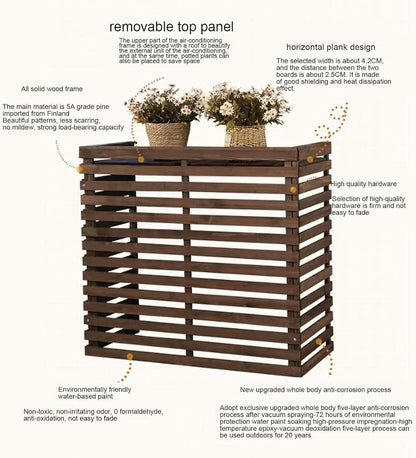  Housse De Protection Pour Climatiseur D'extérieur - Résistante Aux Intempéries - Pour Unité De Climatisation - Clôture En Bois - Idéale Pour Une Utilisation En Extérieur - Design élégant