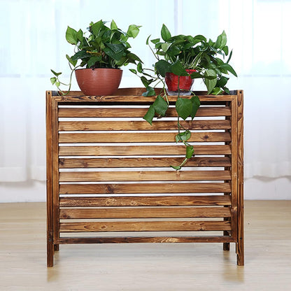 GENERIC Housse De Protection Pour Climatiseur Extérieur En Bois Massif - Séparateur Pour Espaces Cachés - Support AC - Poubelle De Protection - Solution De Jardin Polyvalente