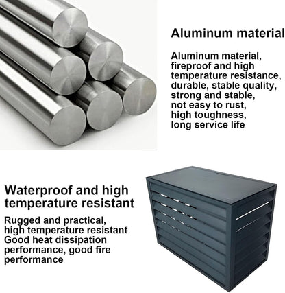 GENERIC Housse De Climatiseur D'extérieur En Aluminium – Mini Unité De Climatisation Divisée – Protection Résistante Aux Intempéries Et Réduction Du Bruit – Support Polyvalent Pour Plantes Grises Pour Unités