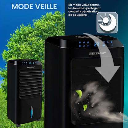  KESSER® Climatiseur Mobile 4 En 1 – Refroidisseur D'air Avec Télécommande Et Minuterie, Réservoir D'eau De 10 L, Ionisateur Et Humidificateur, Ventilateur Climatiseur Sans Tuyau D'évacuation, 3