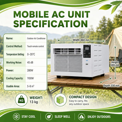  Climatiseur Portable 1876 Btu Pour Tentes,280W,Déshumidificateur,Rafraîchisseur D'air Avec Minuterie Et Télécommande Pour Tentes 1 À 3 Personnes,Camping En Camion Et Camping-Cars AC+1.8M