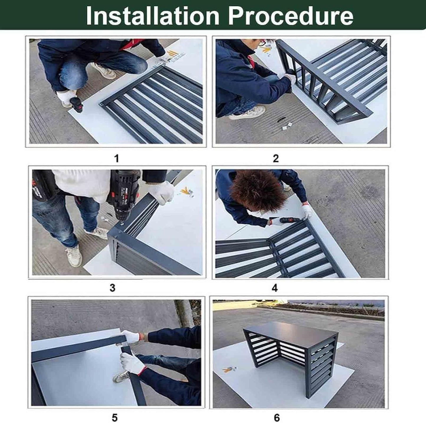 GENERIC Housse De Protection Pour Climatiseur Extérieur, Housse De Pompe à Chaleur En Aluminium Résistant Aux Intempéries, écran De Protection De L'intimité, Réduction Du Bruit, Protection Extérieure