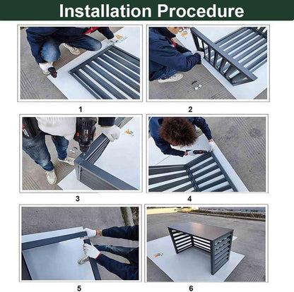GENERIC Housse De Protection Pour Climatiseur Extérieur, Housse De Pompe à Chaleur En Aluminium Résistant Aux Intempéries, écran De Protection De L'intimité, Réduction Du Bruit, Protection Extérieure