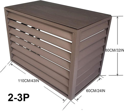  Mini Housse De Climatiseur Fendue En Aluminium Pour Protection Hivernale, Réduction Du Bruit, étagère De Support Pour Plantes, Protège Votre Unité De Climatisation Extérieure