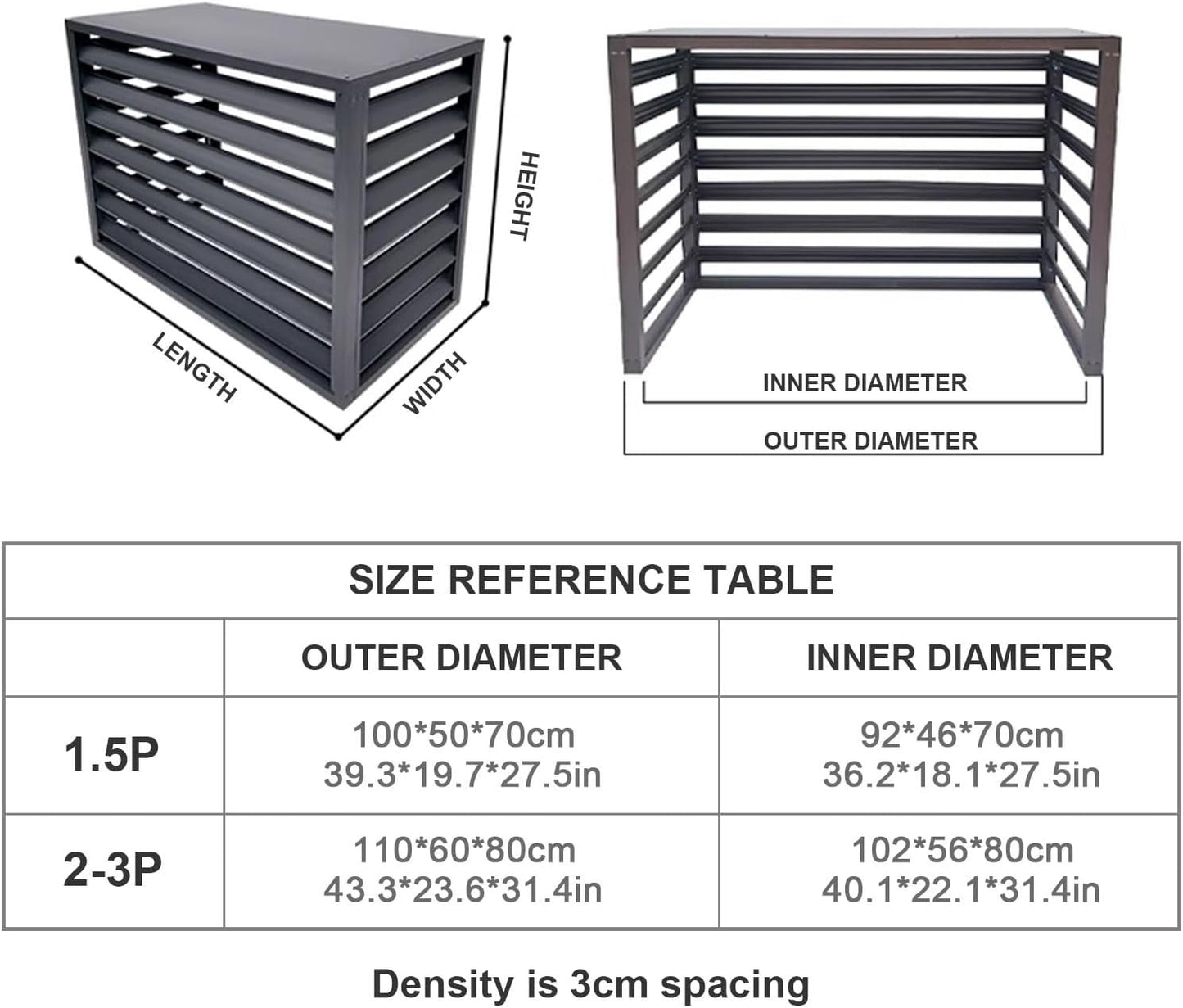 GENERIC Housse En Aluminium Pour Climatiseur Avec Bouclier De Pompe à Chaleur - Protection Extérieure - Résistante Aux Intempéries - Marron - 110 X 60 X 80 Cm - Durable Et Résistante Aux UV
