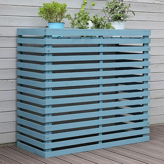  Housse De Protection Pour Climatiseur Extérieur - Design En Bois Pour Dissimuler Les Unités Extérieures - Clôture Résistante Aux Intempéries Pour Climatiseur, Idéale Pour Les Jardins Et Les Terrasses