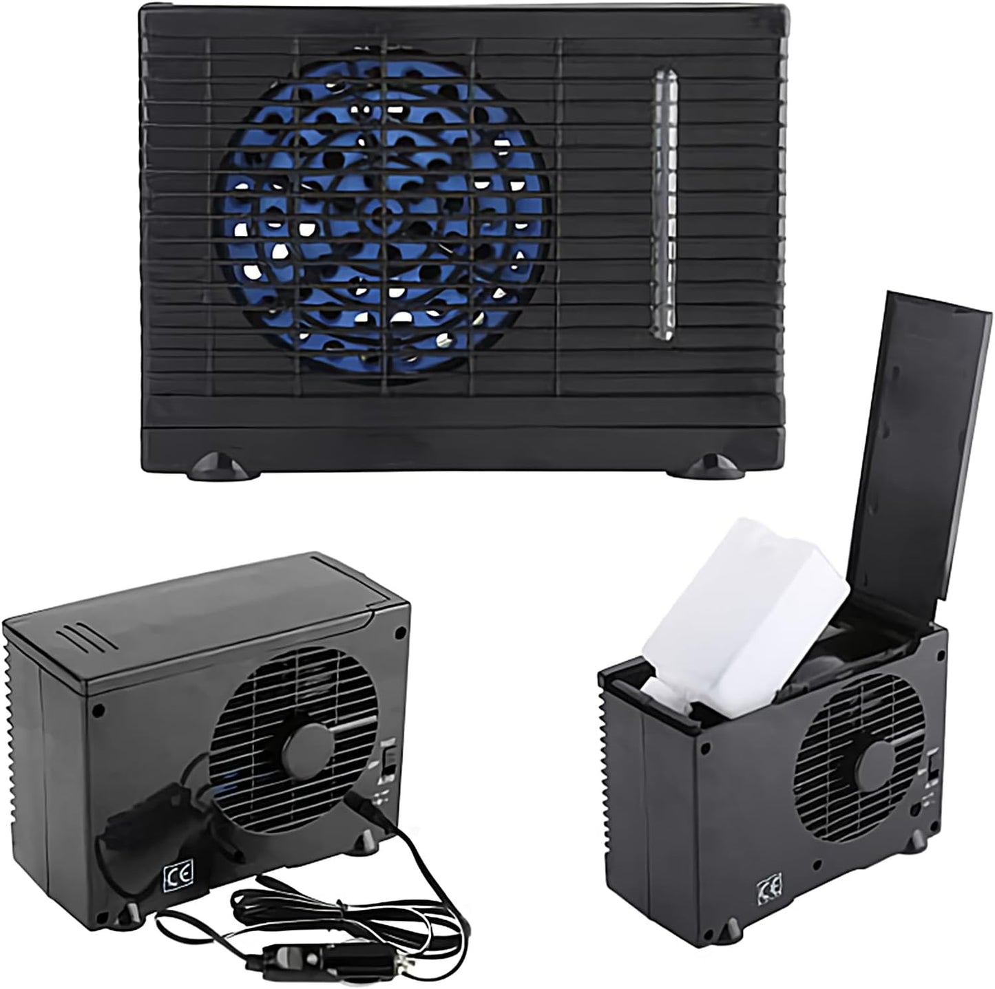 Weiting Climatiseur De Voiture Portable - Rafraîchisseur D'Air Portatif Pour Voiture | Appareil De Refroidissement 12V Avec Montage Adhésif Pour Camping-car, Camping, Camion, Voyage, Tente, Road Trip