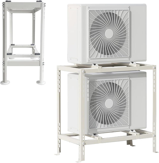  Support De Montage Au Sol À Double Couche For Mini Climatiseur Split, Anti-Vibration CA Support De Montage Au Sol For Unité Extérieure Tailles Ajustables-900×900×500mm