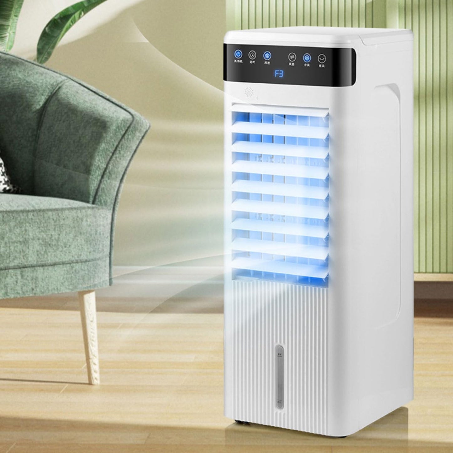 GENERIC Réservoir D'air évaporatif Portable 5L, 3 Modes Et Minuterie 12h, Télécommande, Fonctionnement Silencieux Pour La Chambre à Coucher, Bureau Et Camping, Aucun Tuyau Nécessaire