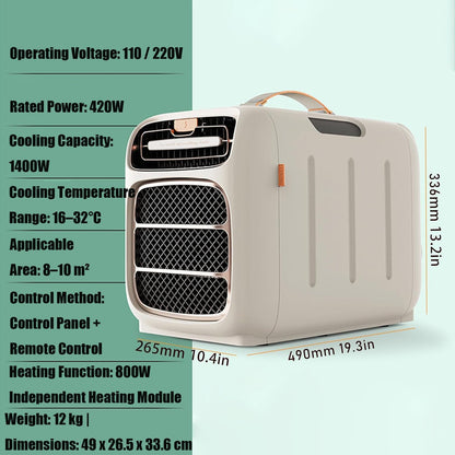  Climatiseur Portable, Climatiseur De Camping Réversible, Température De Refroidissement : 16–32 °C, Surface Couverte : 8–10 M², Idéal Pour Tentes, Camions, Voitures, Camping-cars Et Vans Aménagés.