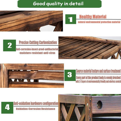  Housse En Bois Pour Climatiseur D'extérieur – Design élégant à Persiennes En Bois Massif Et Support De Fleurs 4 (taille M : 100 X 43 X 94 Cm)