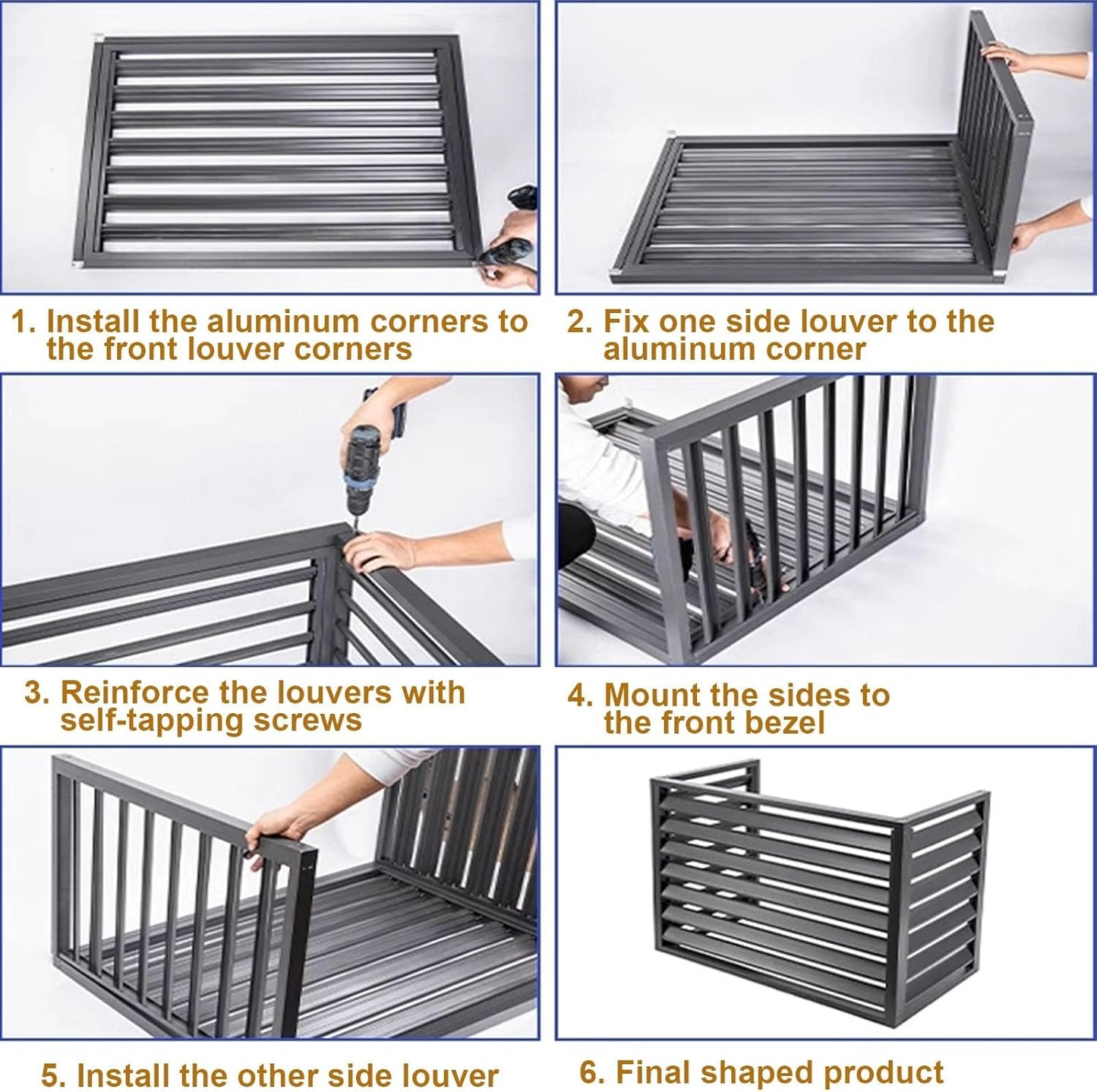 GENERIC Housse De Protection Pour Climatiseur Extérieur – Protection Contre La Pluie En Alliage D'aluminium Pour Unités De Fenêtre – Protection Intérieur/extérieur – Blanc – Design Réglable Résistant Aux