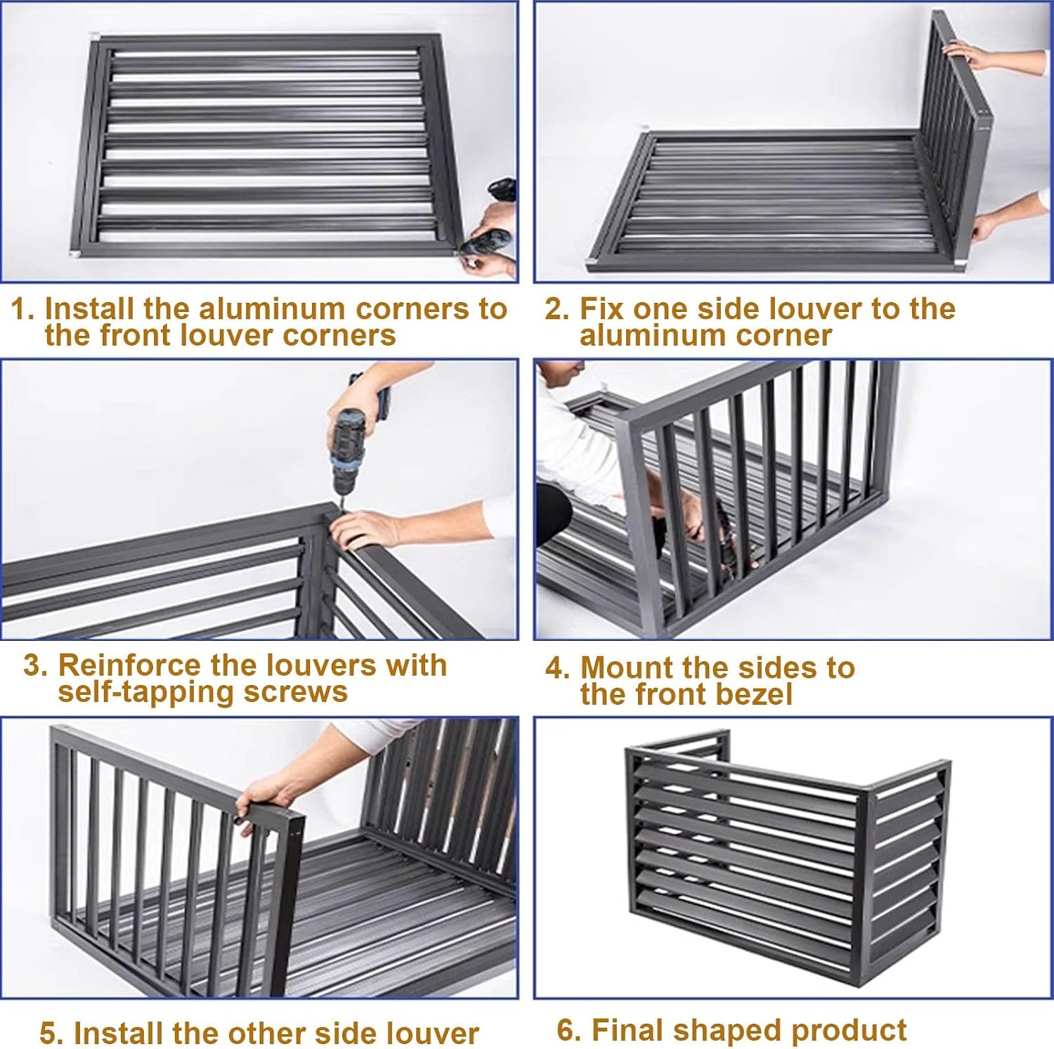  Housse De Protection En Aluminium Pour Climatiseur D'extérieur - Protection Complète Pour Pompe à Chaleur - Pour Les Unités Extérieures - Matériau Résistant Aux Intempéries - Marron - Utilisation En