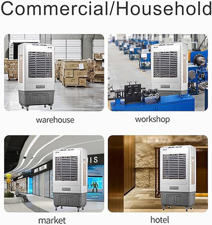  Climatiseur évaporatif Portable Avec Réservoir D'eau De 50 L - Ventilateur Brumisateur Industriel Pour Voiture Et Maison