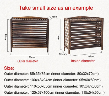  Housse En Bois Pour Climatiseur – Écran De Protection En Bois Massif Pour Climatiseurs, Pompes à Chaleur, Poubelles Et Supports De Fleurs – Obturateur élégant Pour Une Utilisation En Extérieur
