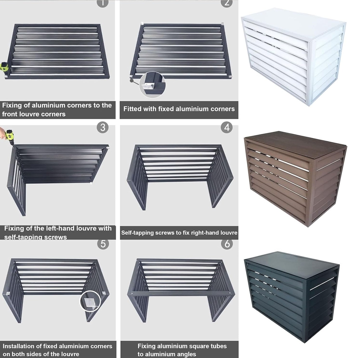  Mini Housse De Climatiseur Fendue En Aluminium Pour Protection Hivernale, Réduction Du Bruit, étagère De Support Pour Plantes, Protège Votre Unité De Climatisation Extérieure