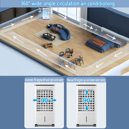 GENERIC Refroidisseur évaporatif Portable Avec Réservoir 9L, Télécommande Et 3 Vitesses.Ventilateur énergétique Efficace Avec Horlogerie 15H Et Oscillation De 90° Pour Chambre à Coucher Et Bureau.