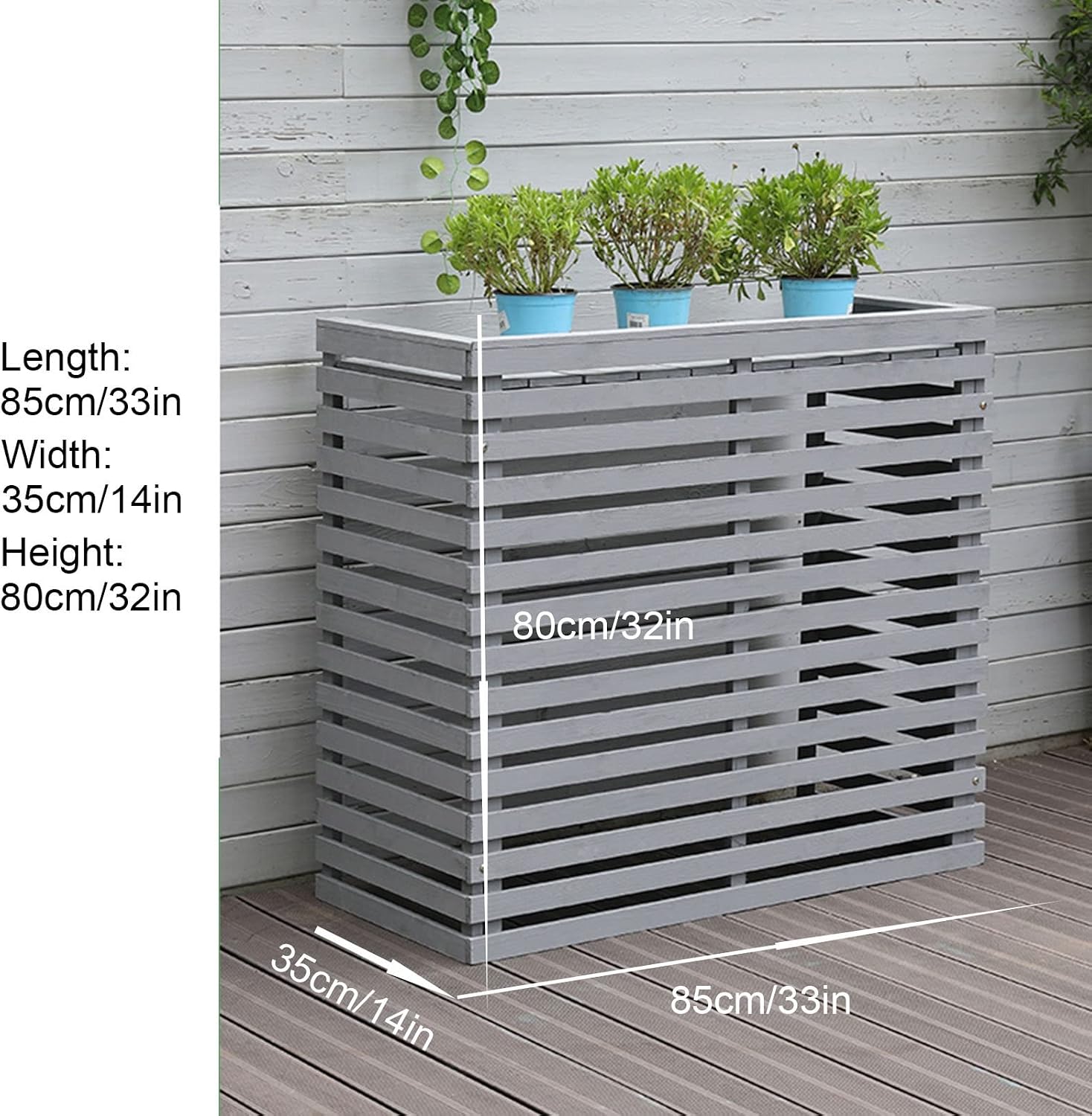  Housse De Protection Extérieure En Bois Pour Climatiseurs Et Pompes à Chaleur, Design élégant Pour Dissimuler Les Unités Et Résistant Aux Intempéries, Idéale Pour Les Terrasses Et Les Jardins